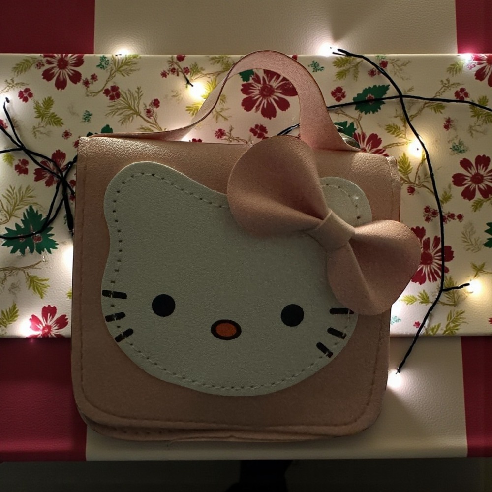 Hello Kitty Pink Faux Leather Mini Purse‎ Bag with Bow